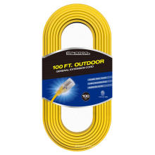 100ft 12/3 SJTW 3 Prong Outdoor Heavy-Duty-Verlängerungskabel mit Hellgründen für den kommerziellen Gebrauch, Gartenarbeit (100 Fuß)